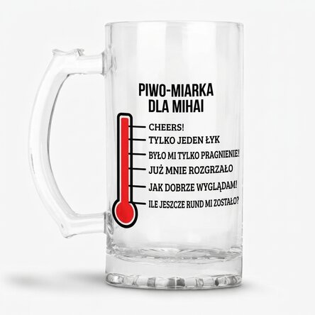 Kufel do piwa z indywidualnym napisem – Beer-o-meter