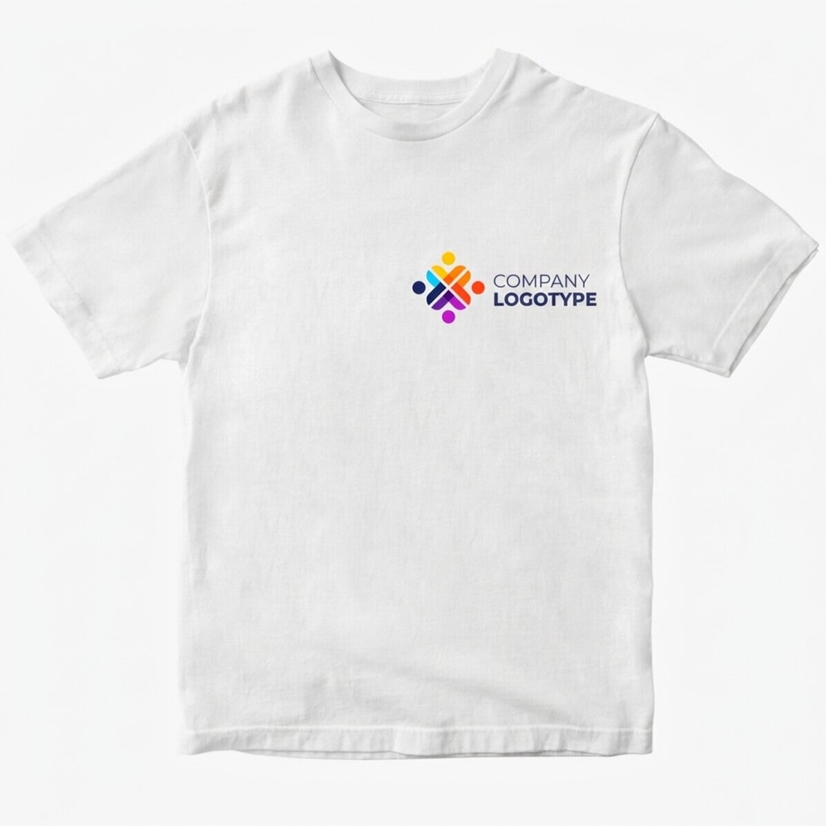 Bawełniana koszulka z nadrukowanym logo po lewej stronie