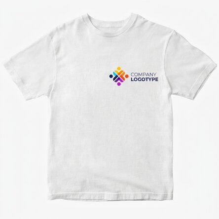 Bawełniana koszulka z nadrukowanym logo po lewej stronie