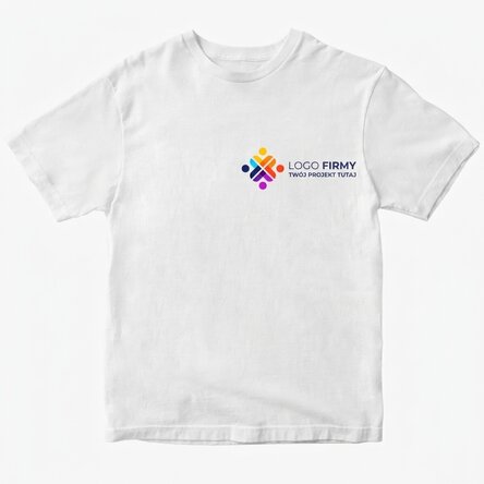 Bawełniana koszulka z nadrukowanym logo po lewej stronie