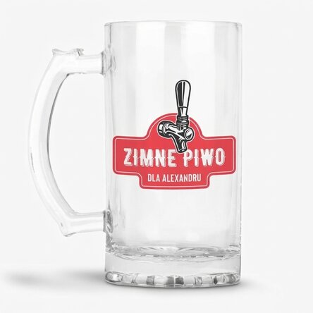 Kufel piwa z indywidualnym napisem – piwo jasne