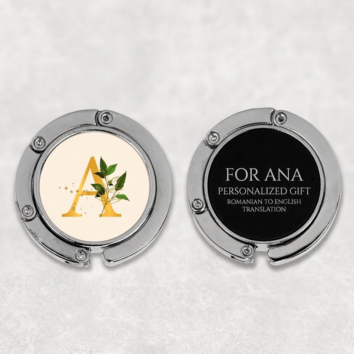 Spodek pod torbę z personalizacją w postaci inicjału – Floral Gold
