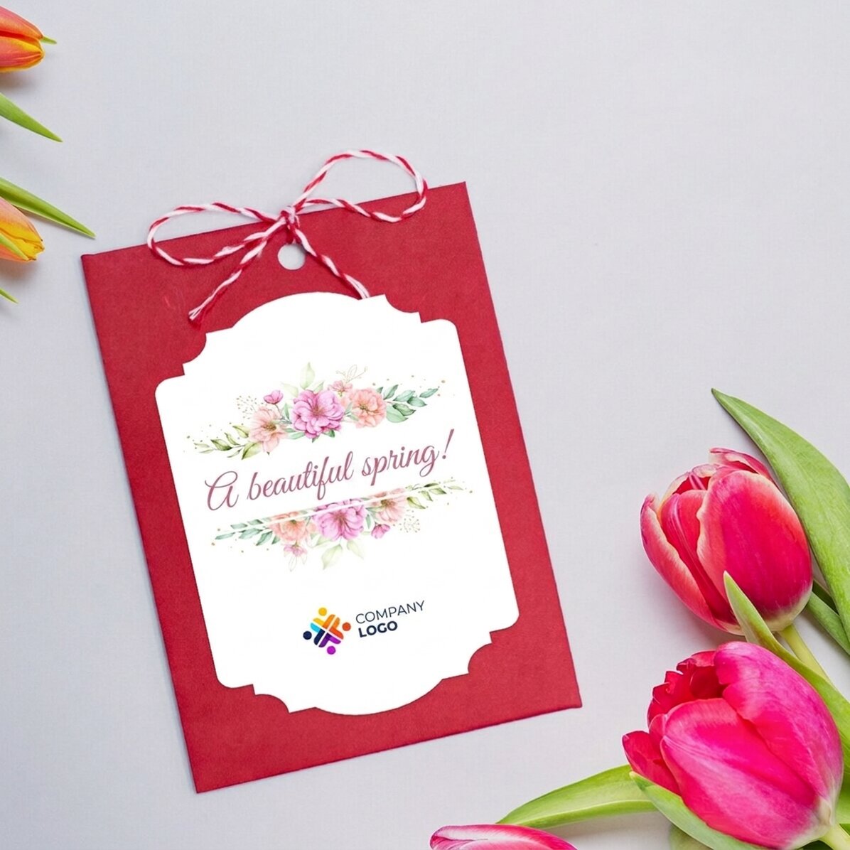 Spersonalizowany martisor do zasadzenia z logo i napisem – Pięknej wiosny!
