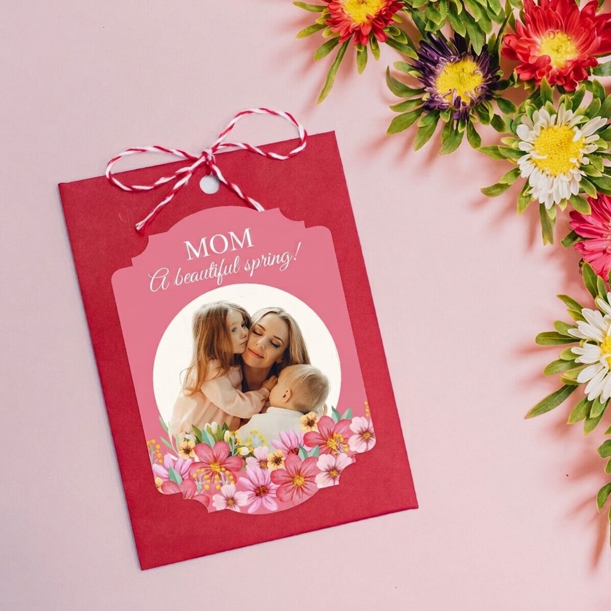 Spersonalizowany martisor do zasadzenia ze zdjęciem i wiadomością – Floral