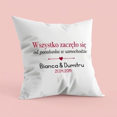 Spersonalizowana poduszka z napisem – Where it all began