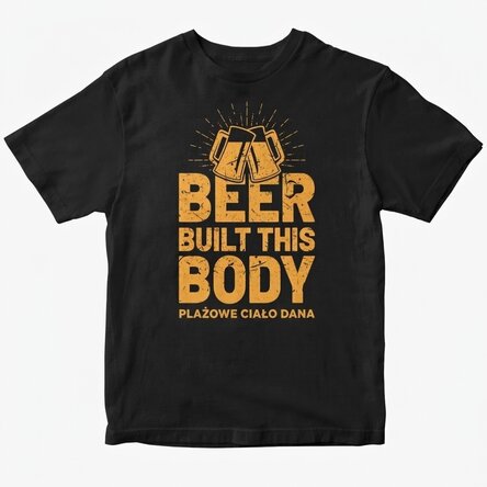 Bawełniana koszulka z nadrukiem – „Beer Built This Body”