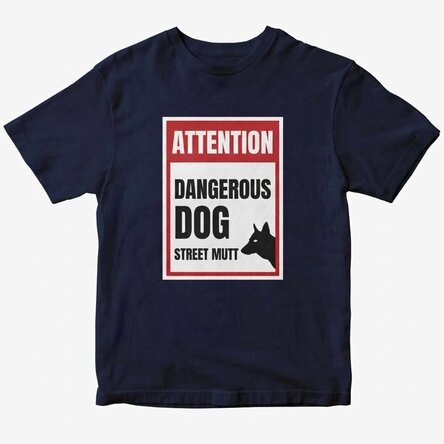 Custom cotton T-shirt with text - Beware, vicious dog!
