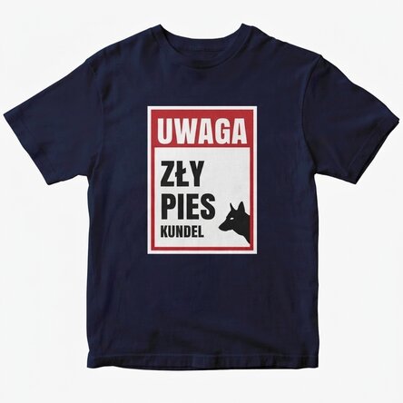 Koszulka bawełniana z nadrukiem – Uwaga, groźny pies!