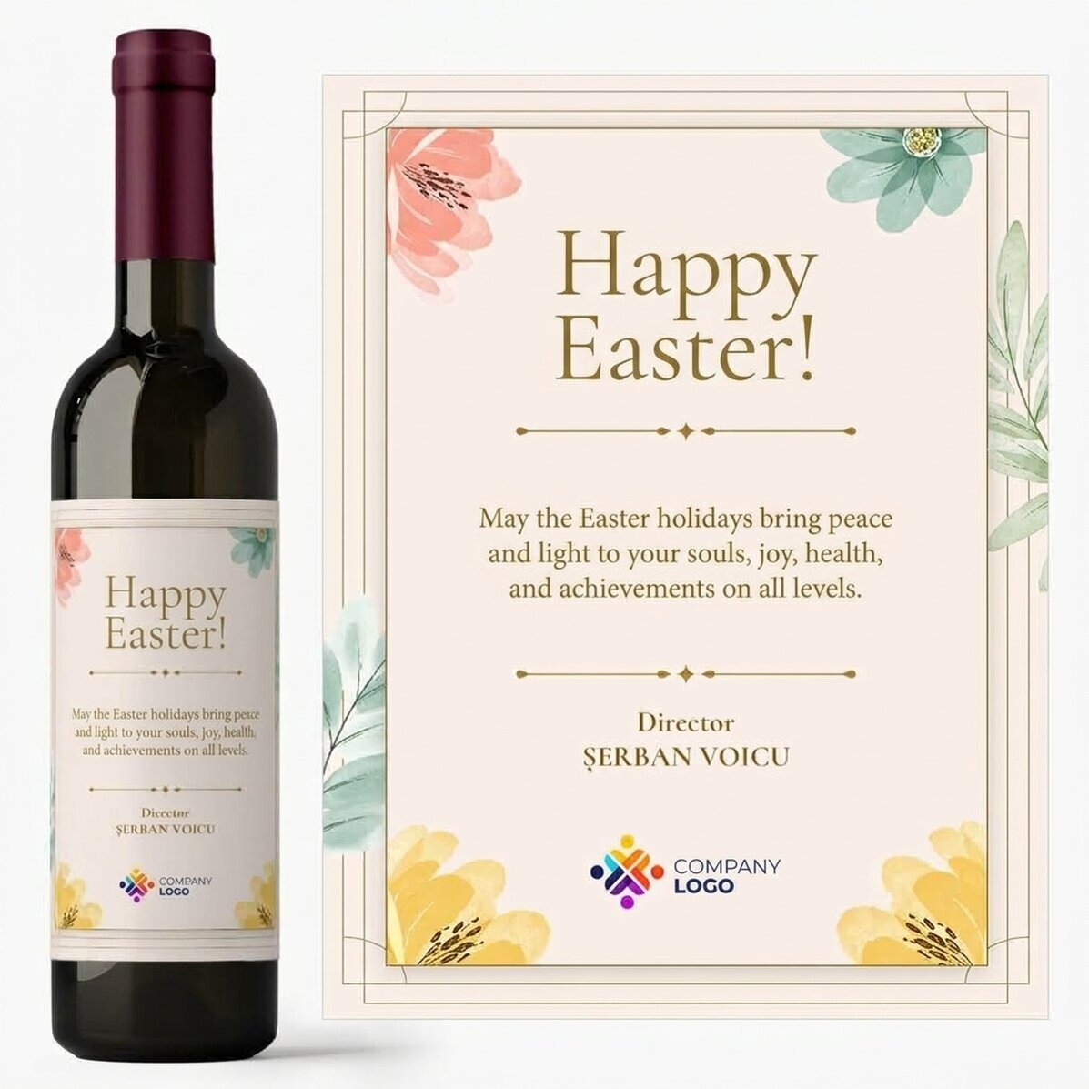 Wino z indywidualnym nadrukiem i logo – Wesołych Świąt Wielkanocnych!