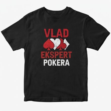 Koszulka bawełniana z nadrukiem – Ekspert w pokerze