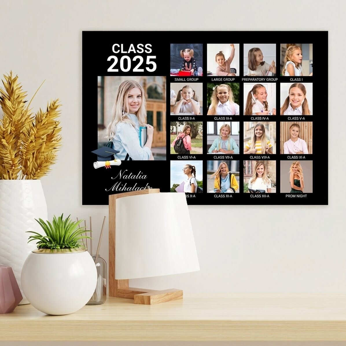 Spersonalizowany plakat z 17 zdjęciami i tekstem – Ukończenie szkoły