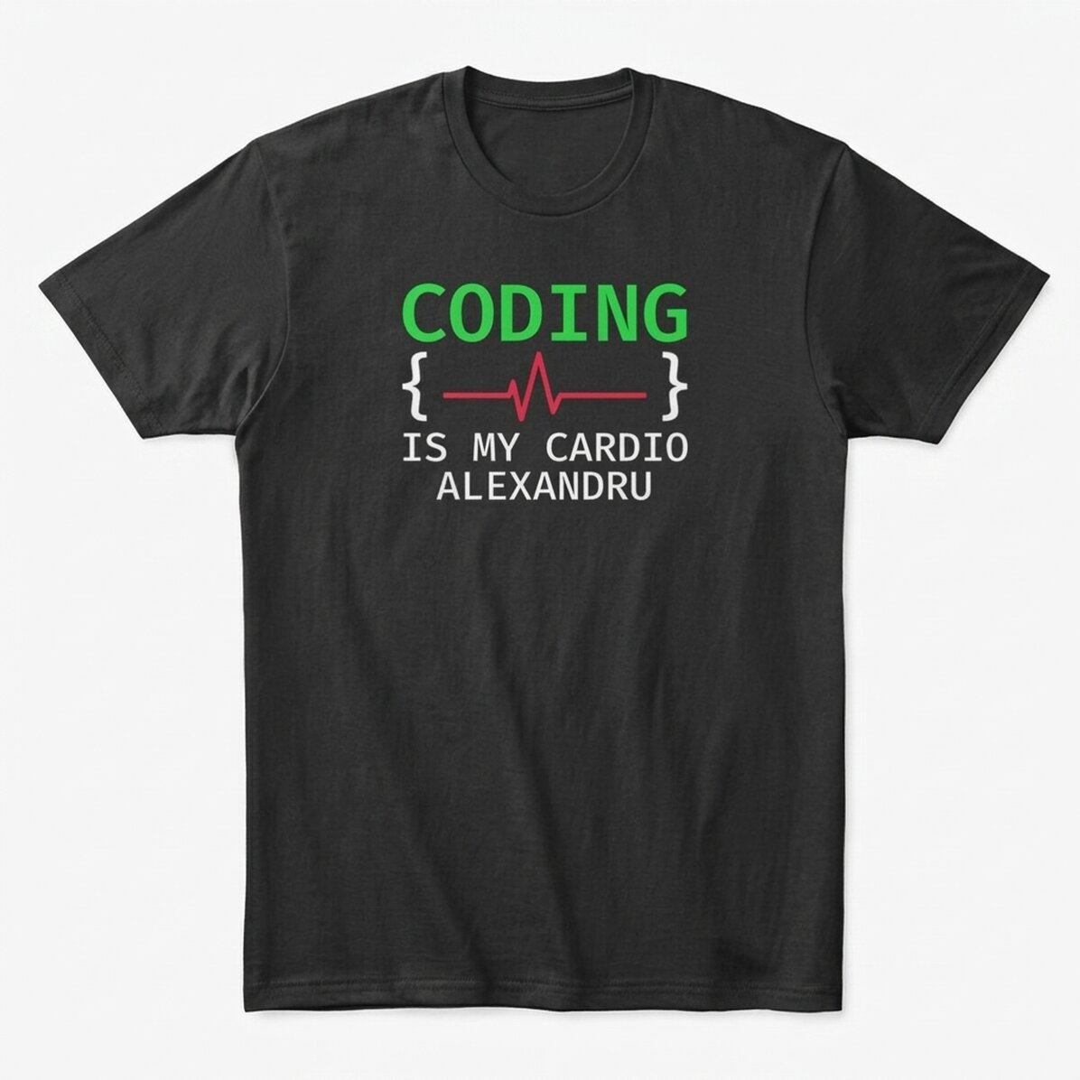 Koszulka bawełniana z nadrukiem – „Coding is my cardio”