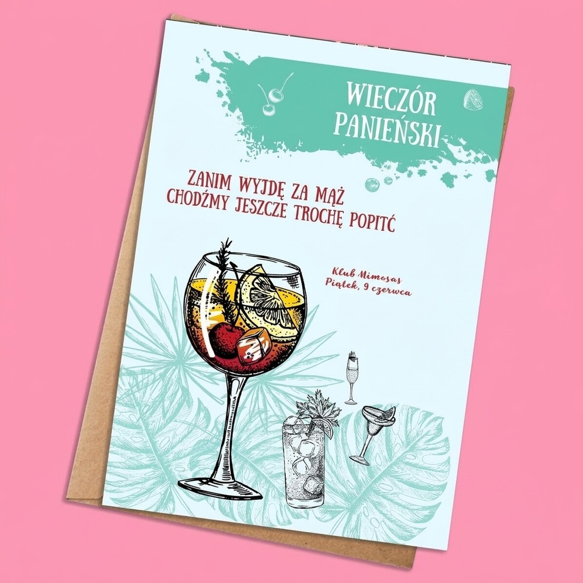 Spersonalizowana kartka z napisem – wieczór panieński