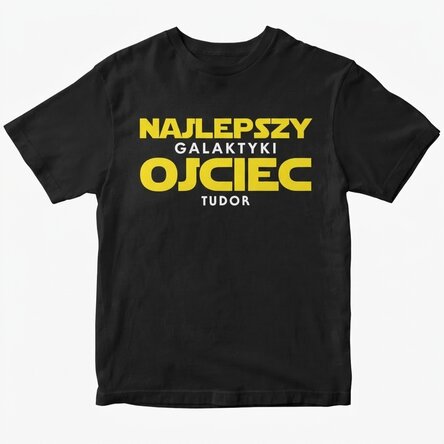 Bawełniana koszulka z nadrukiem – „Najlepszy ojciec w galaktyce”