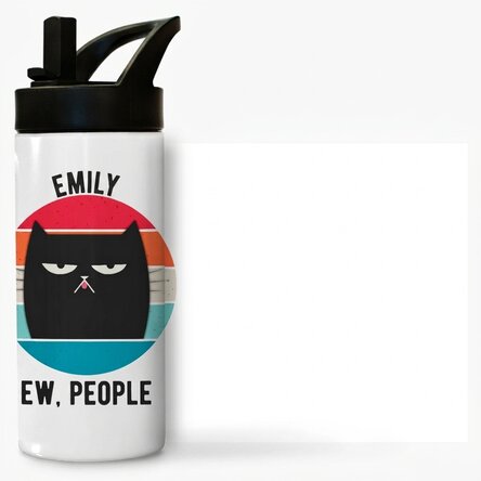 Termos z uchwytem i słomką, spersonalizowany imieniem – Ew, people