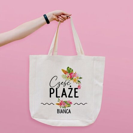 Spersonalizowana torba plażowa z napisem – Hola Beaches