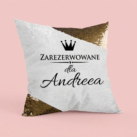 Spersonalizowana poduszka – przeznaczona dla... – złote cekin