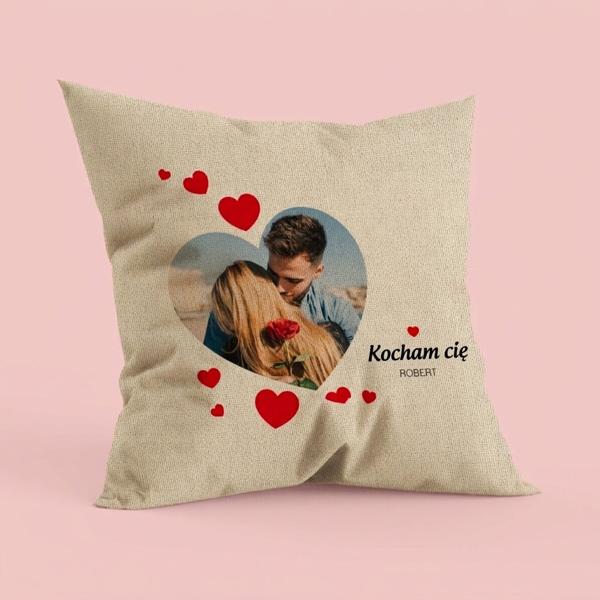 Spersonalizowana poduszka ze zdjęciem – P.S. I love you – W