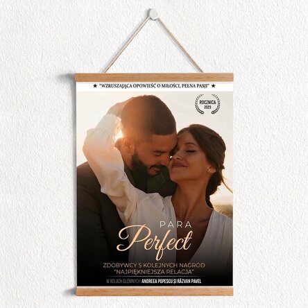 Plakat z zawieszką, spersonalizowany ze zdjęciem i napisem – Plakat filmowy