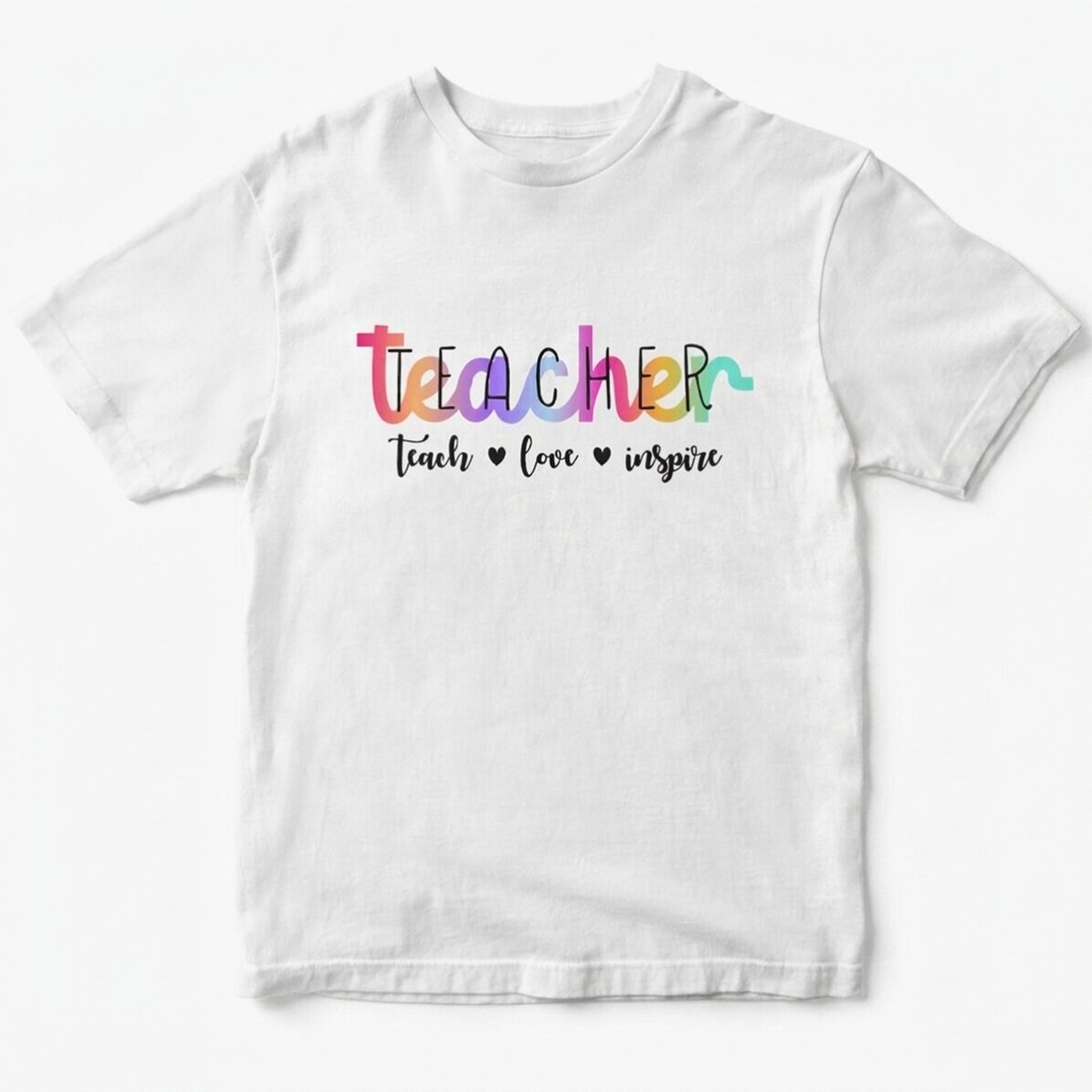 Bawełniana koszulka z nadrukiem – Teach, love, inspire