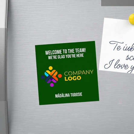 Magnes 10x10 z nadrukiem logo i tekstu – Welcome