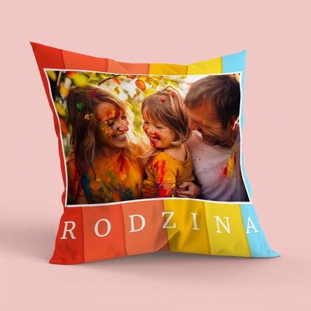 Spersonalizowana poduszka ze zdjęciem, duży rozmiar – Family