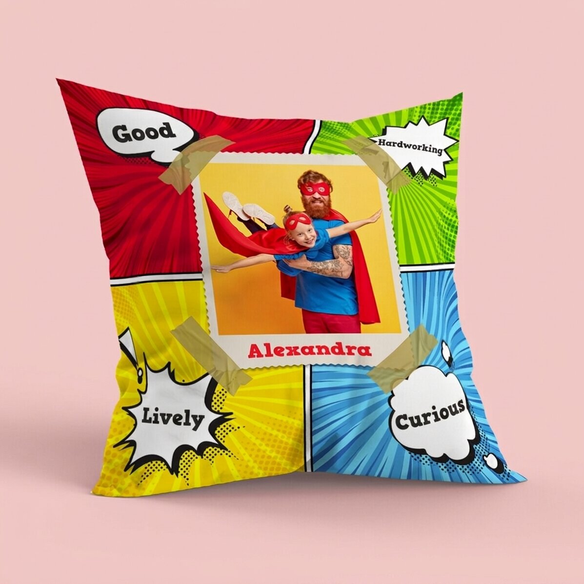 Spersonalizowana poduszka ze zdjęciem, duży format – Comics