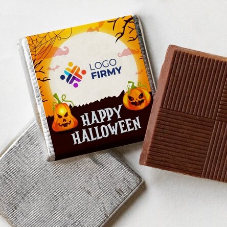 Mini czekoladka z indywidualnym nadrukiem logo i napisem – Wesołego Halloween