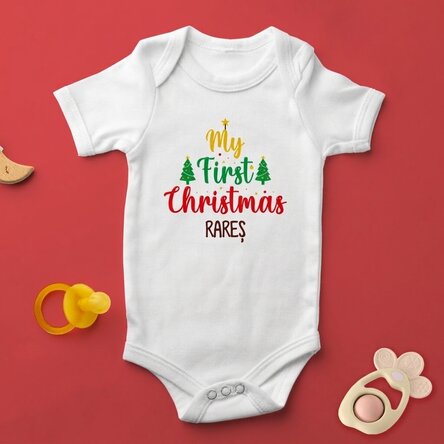 Body dla dzieci z indywidualnym nadrukiem – „My first Christmas”