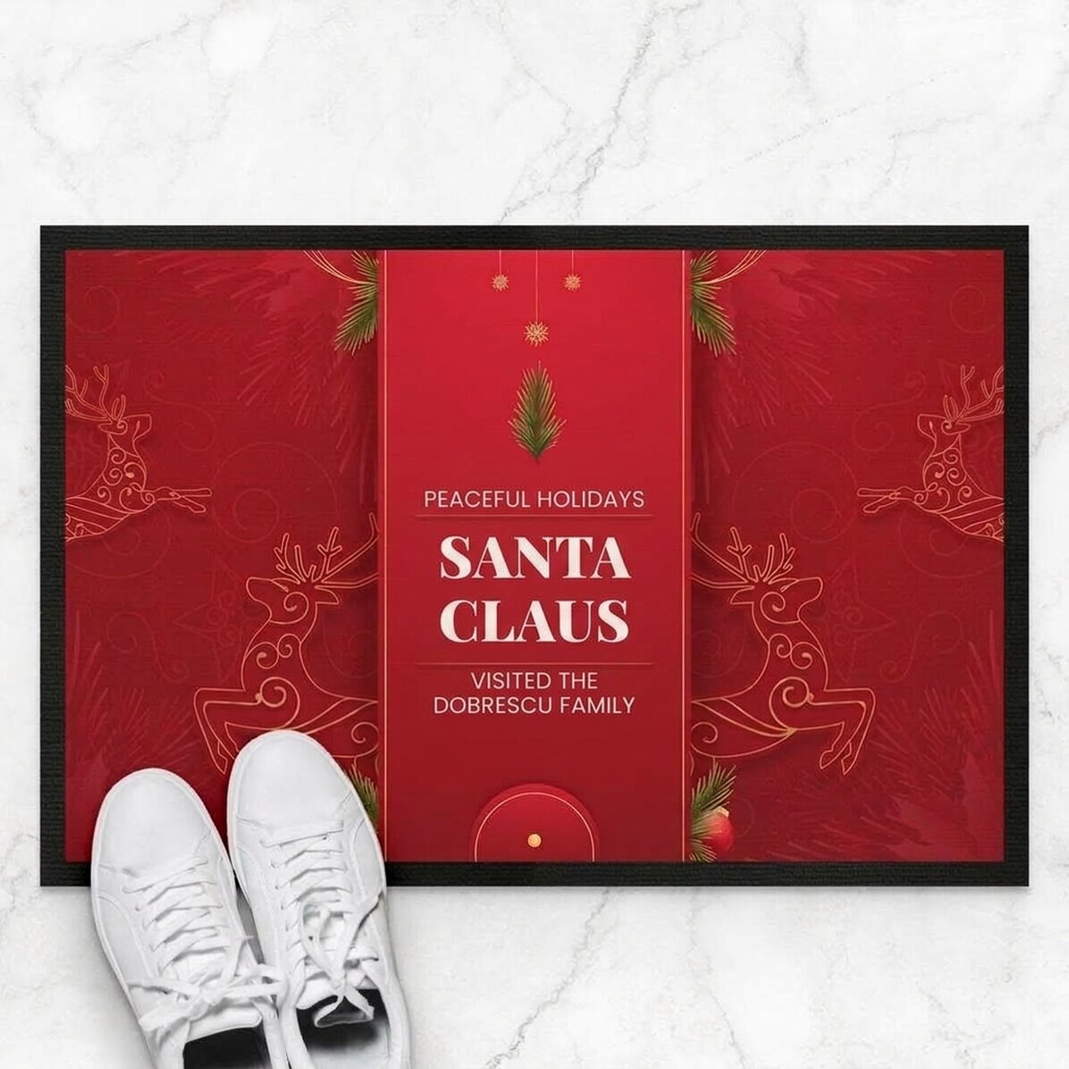 Spersonalizowana wycieraczka z napisem – Luxury reindeers