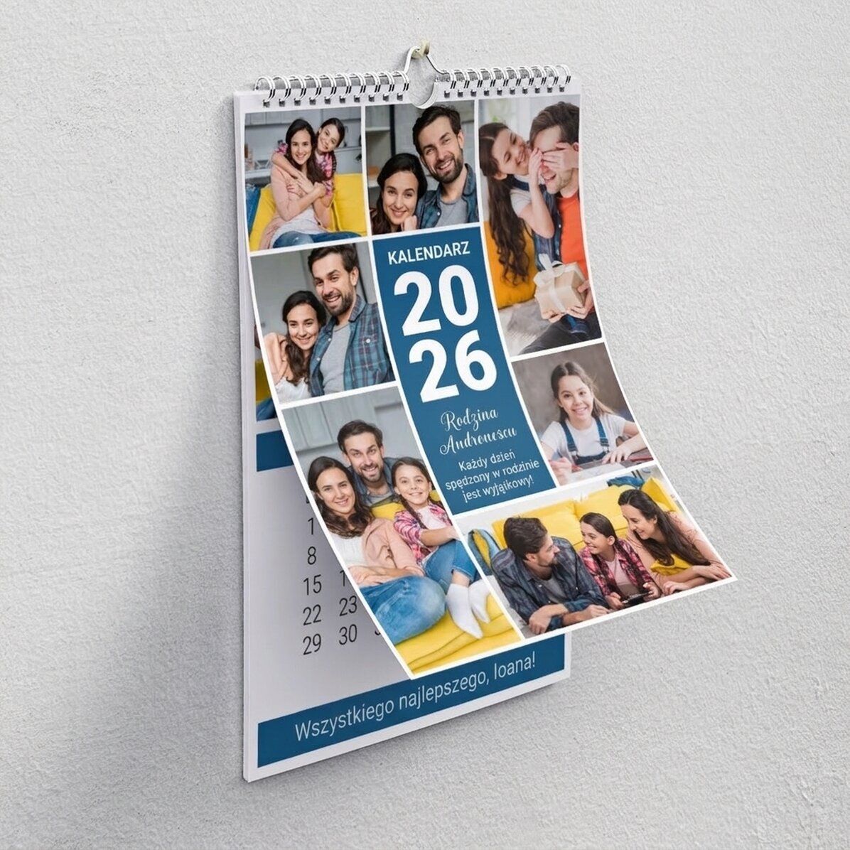 Spersonalizowany kalendarz ze zdjęciami i dedykacją – Wspólne chwile