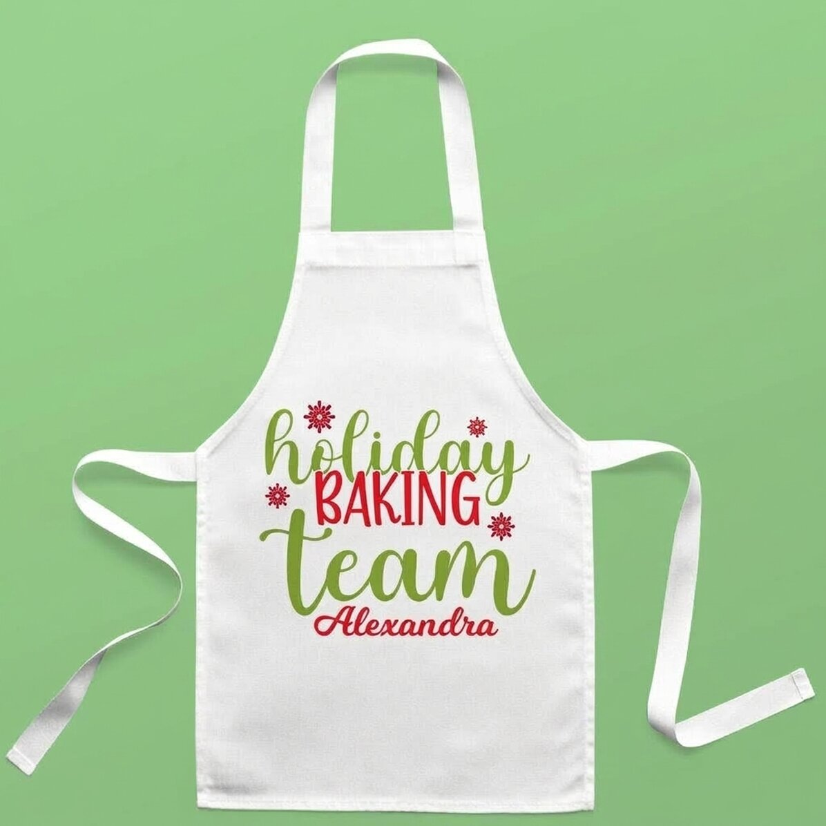 Spodki dla dzieci z indywidualnym napisem – Holiday baking team