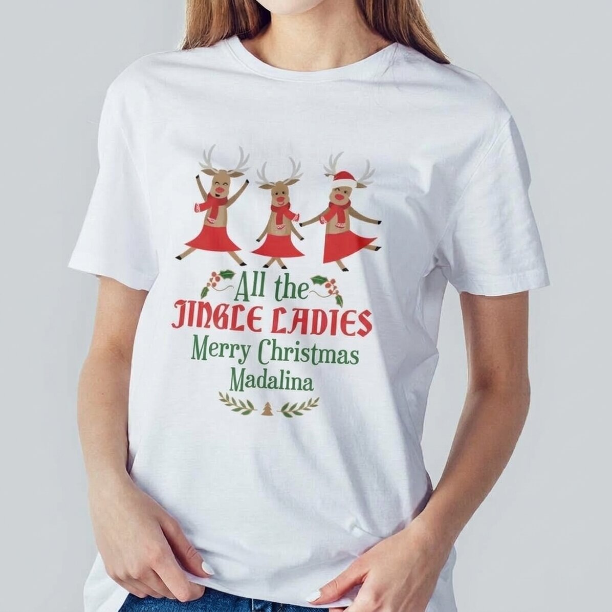 Koszulka bawełniana z nadrukiem – All the Jingle Ladies