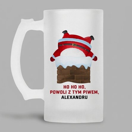 Spersonalizowany kufel do piwa z napisem – HO HO HO