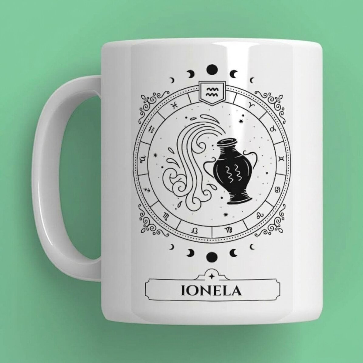Spersonalizowany kubek z imieniem i znakiem zodiaku – Wodnik