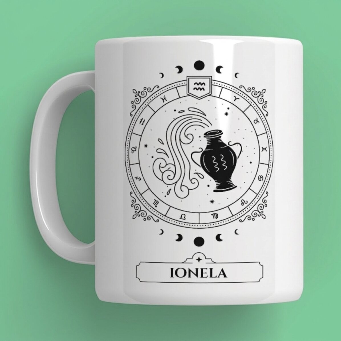 Spersonalizowany kubek z imieniem i znakiem zodiaku – Wodnik