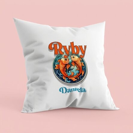 Poduszka z imieniem i znakiem zodiaku – Ryby