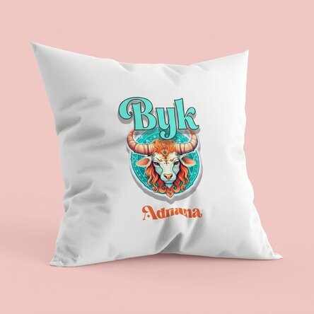 Poduszka z imieniem i znakiem zodiaku – Byk