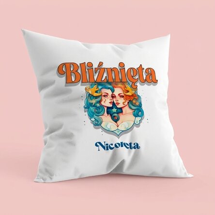 Poduszka z imieniem i znakiem zodiaku – Bliźnięta