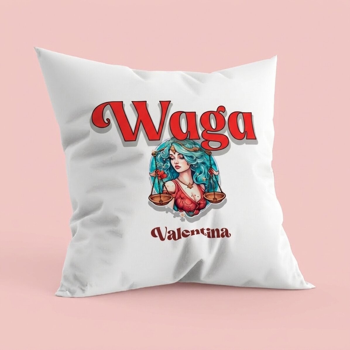 Poduszka z imieniem i znakiem zodiaku – Waga