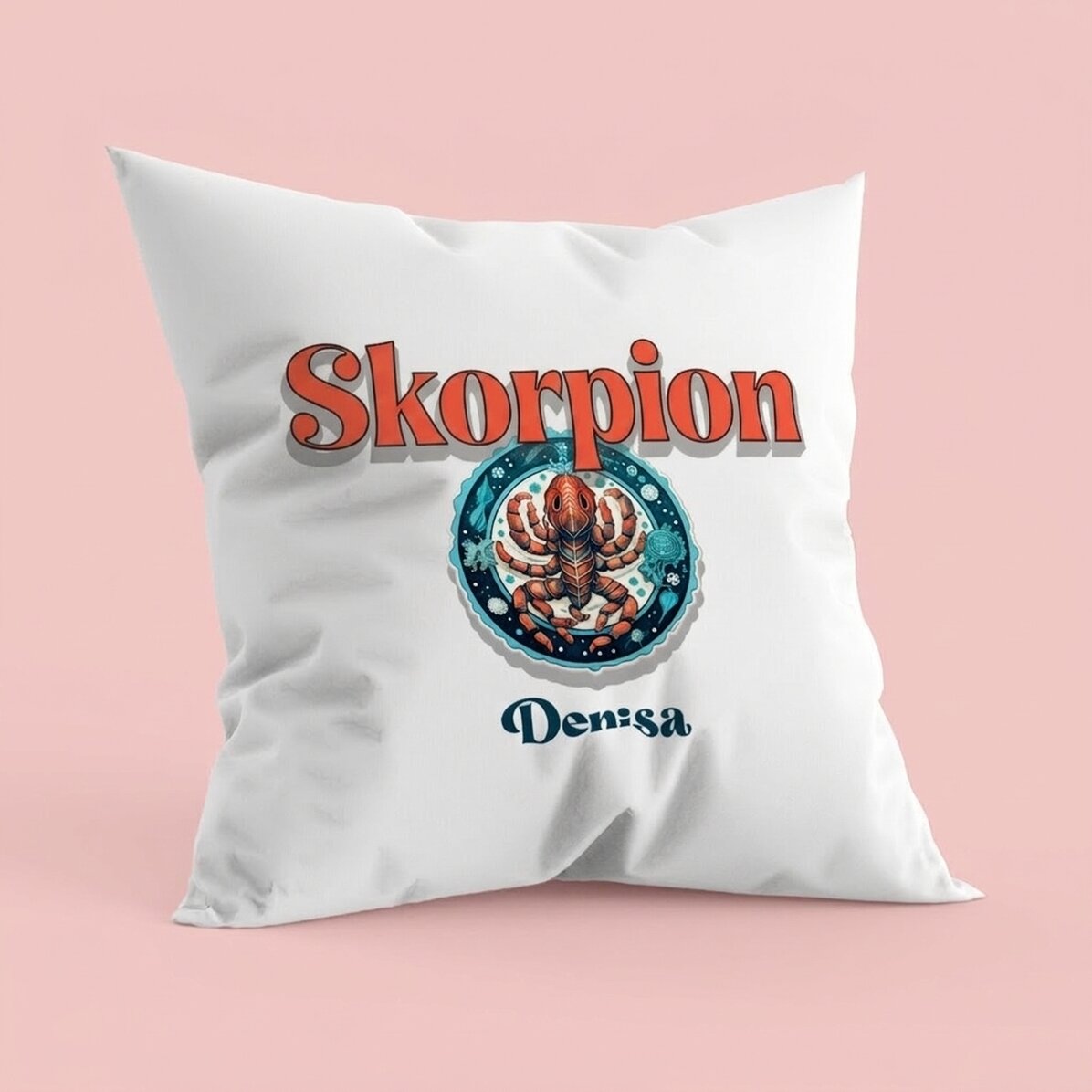 Poduszka z imieniem i znakiem zodiaku – Skorpion