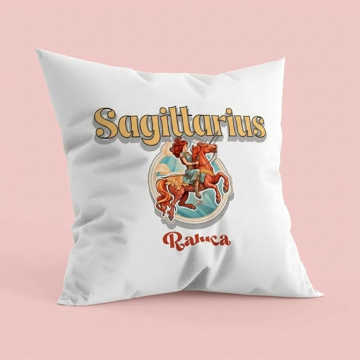 Personalised cushion with name and zodiac sign - Sagittarius