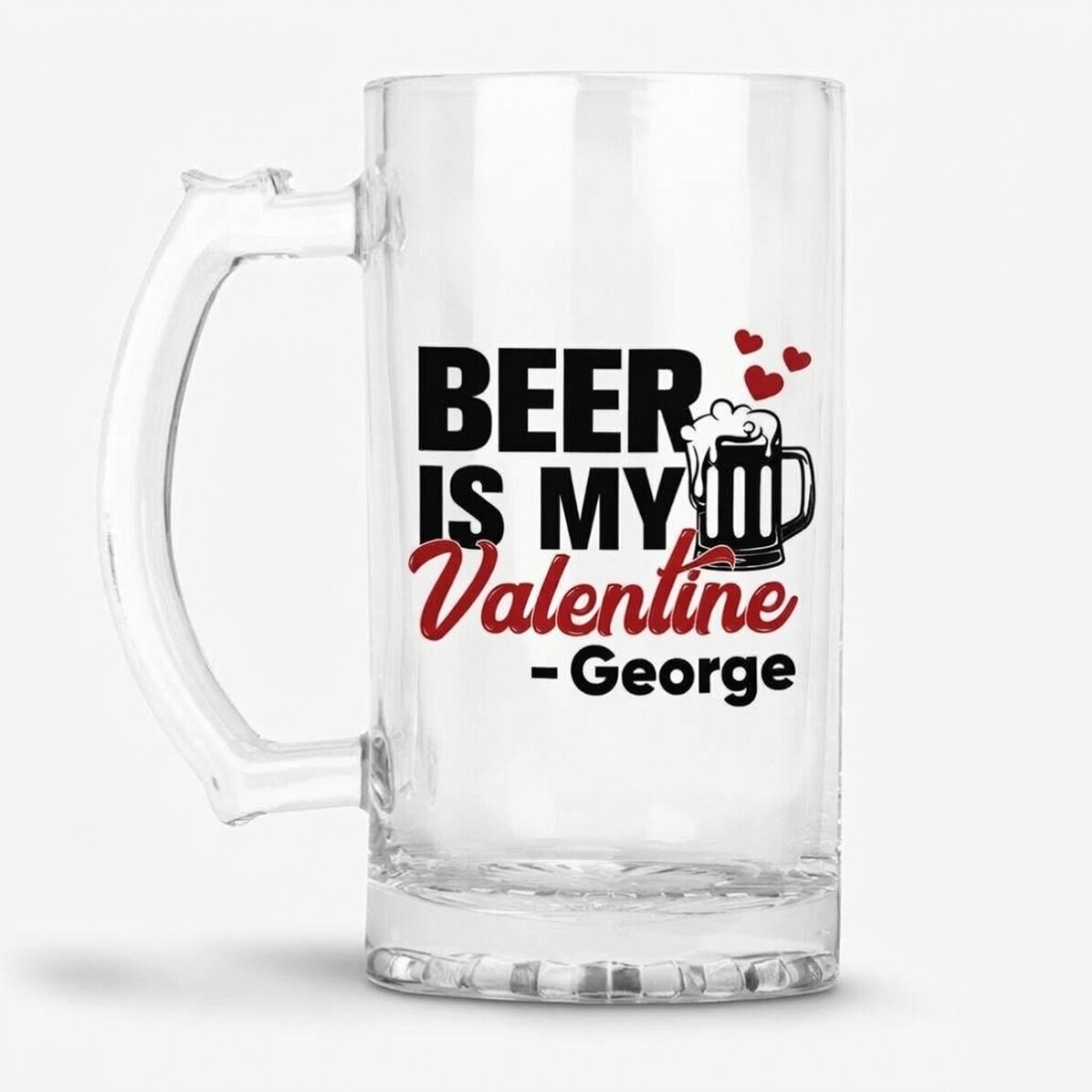 Spersonalizowany kufel do piwa z napisem – „Beer is my Valentine”