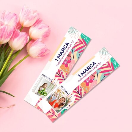 Spersonalizowana zakładka z zdjęciem i tekstem – Floral