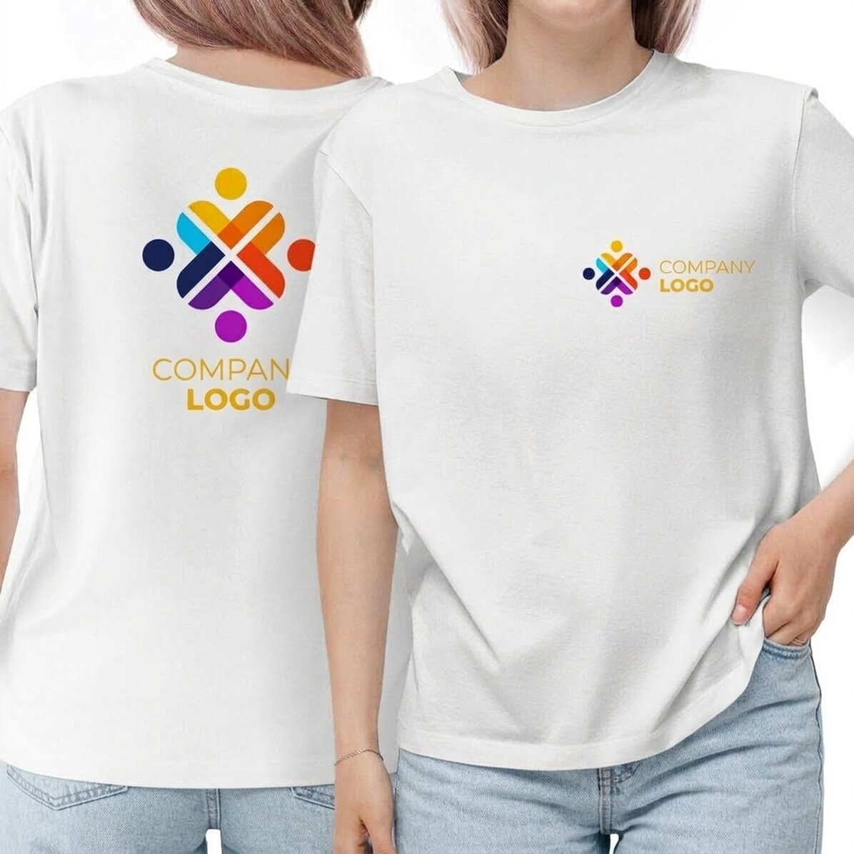 Koszulka bawełniana z nadrukowanym logo z przodu – tył