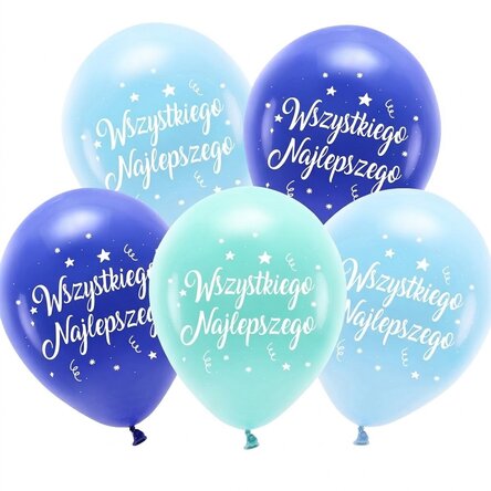 Zestaw 5 balonów – Birthday Blue