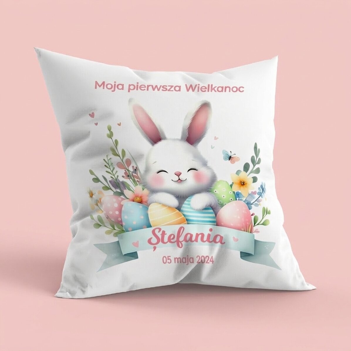Spersonalizowana poduszka z napisem – Moje pierwsze Wielkanoc