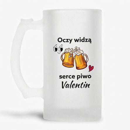 Spersonalizowany kufel do piwa z napisem – „Oczy widzą”