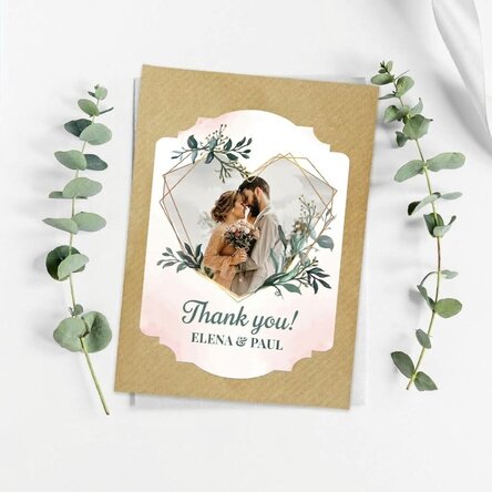 Personalised wedding favour with photo and text - Heart