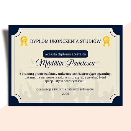 Spersonalizowany dyplom z napisem – Życie dorosłe